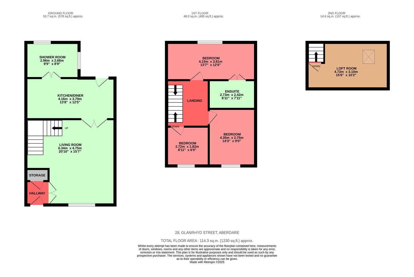 Glanrhyd Street, Cwmaman, Aberdare Floorplan