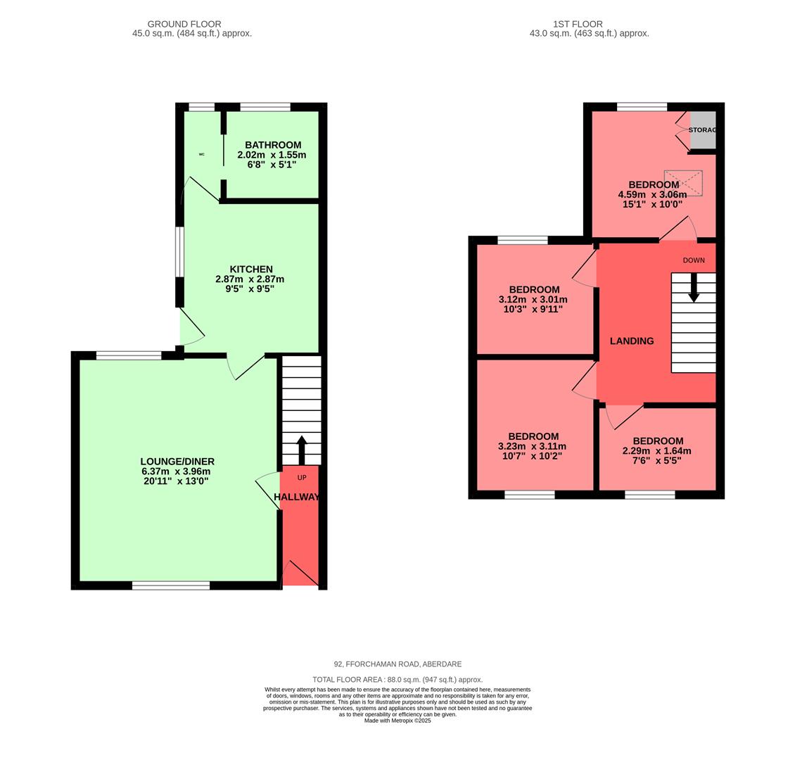Fforchaman Road, Cwmaman, Aberdare Floorplan