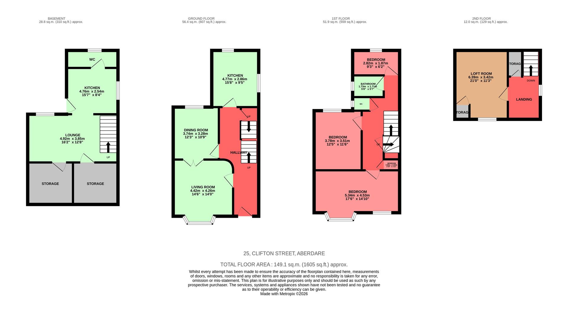 Clifton Street, Aberdare Floorplan