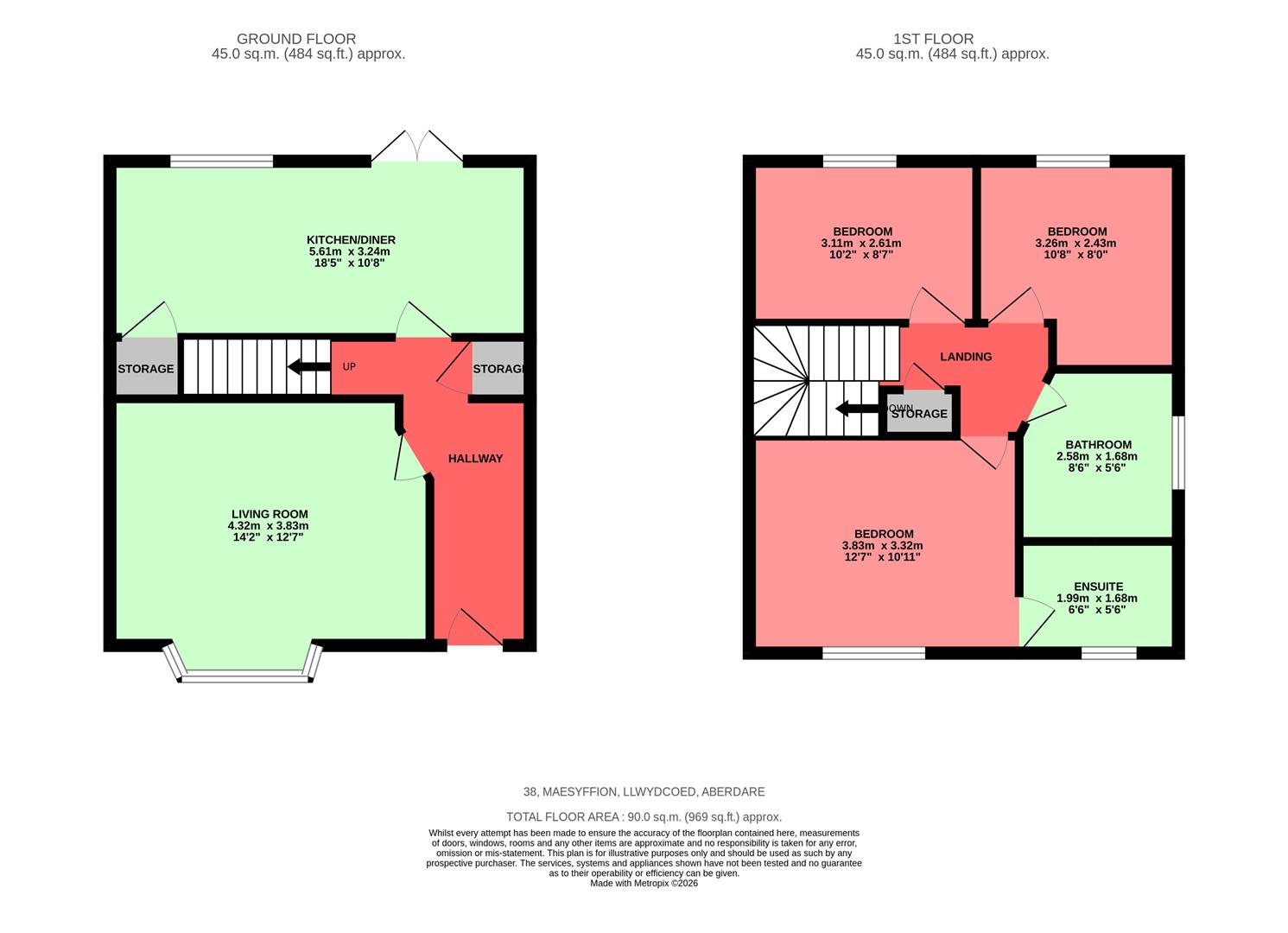 Maes Y Ffion, Llwydcoed, Aberdare Floorplan