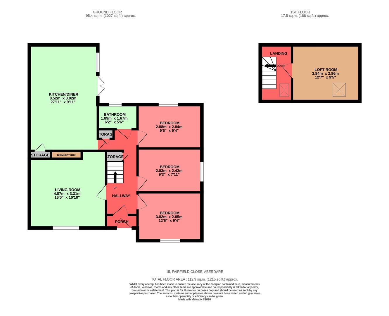 Fairfield Close, Cwmbach Floorplan